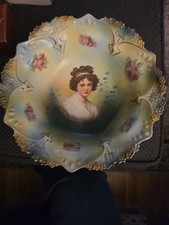 Antique Victorian Porcelain Lebrun Portrait Bowl picture
