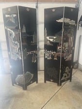 Chinese Vintage 4 Panels Lacquer Devider picture