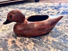 Extra Touch By F.T.D. Wooden Duck Planter Bowl picture