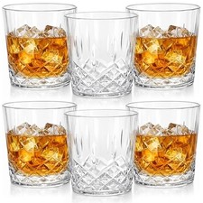 Yungyan 6 Pcs 10 oz Plastic Clear Whiskey Glasses, Clear picture