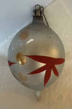 Vintage Pre-WWII Mercury Glass  Large DROP Christmas Ornament Poland Rare Wow picture