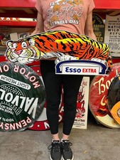 Vintage Style Metal Sign Esso Tiger NOT Porcelain 30x12 Made USA picture