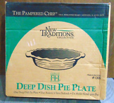 The Pampered Chef Deep Dish Pie Plate Stoneware 1305 Traditions Collection IOB picture