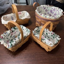 Lot Of 4 Longaberger Baskets Floral picture