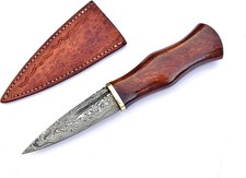 Handmade Knife Hand Forged Damascus Steel Blade Custom Rose Wood Handle USA picture