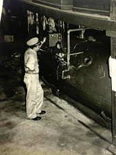 Vtg original B&W industrial working life photo BUDA railroad engine machinery  picture