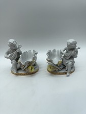 Lot 2 Vtg Arnart Moore Bros Style Sweetmeats Porcelain Figurines Cherubs S 6977 picture