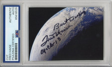 FRED HAISE APOLLO 13 ASTRONAUT EARTH PICTURE PSA DNA COA SIGNED AUTOGRAPH NASA picture