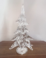 Vintage Riekes Chalet Art Glass Crystal Hand Blown Christmas Tree 9.25” Canada picture