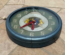 ANTIQUE VINTAGE NEON PRODUCTS CLOCK LIONS INTERNATIONAL CLUB ORIGINAL DECO AS IS picture