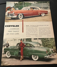 1953 Chrysler Windsor & New Yorker - Vintage Original Color Print Ad / Wall Art picture