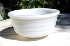 Vintage Hazel Atlas Ribbed White Milk Glass Mixing Bowl 3.5