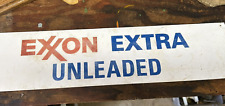 VINTAGE ORIGINAL EXXON EXTRA UNLEADED Gasoline Gas Pump Metal Sign 25x6