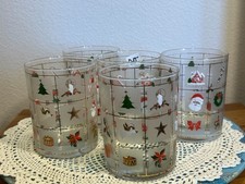 VTG. Signed Culver Frosted Christmas Potpourri Glass, 12oz, H-4.25