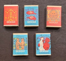 Vintage 1970s Eddy Sesqui Zodiac Matchboxes Canada Mid Century Retro Decor Lot 5 picture