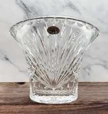 Vintage Gorham Crystal Cherrywood Fan Vase West Germany Clear Lead Crystal picture