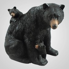 Lipco Polyresin Bear with Cubs Figurine, 6.5-inch Length, Tabletop Decoration picture