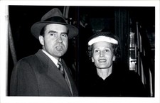 Richard & Pat Nixon Candid? c1950s-60s Real Photo Postcard bhn picture
