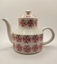  Arthur Wood Teapot Two Tone Pink Flower Made In England Vintage  picture