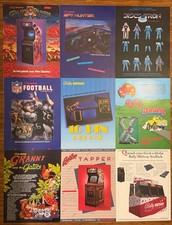 Vintage 1980's Bally Midway Arcade Promotional Sales Flyer Lot of 9 picture