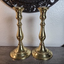 Pair Of Vintage Gatco Brass Candlestick 12 Inches Tall picture