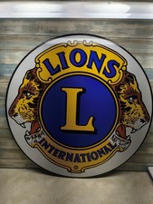 Vintage Lions Club International 30” Metal Sign Service Community Organization picture