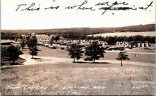 RPPC Postcard MI Military Camp Grayling on Lake Margrethe Tents WW2 1940s S70 picture