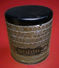 Vintage 1970s Kama Sutra Honey Dust Tin Can Original + Feather Applicator Brush picture