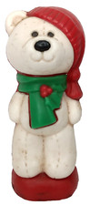 Vintage 1980s Paraseal Polar Bear Figural Christmas Air Freshener picture