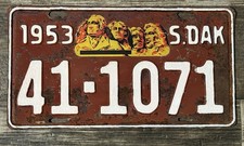 1953 South Dakota license plate-solid Shape -Lawrence County- Some Touch Up picture