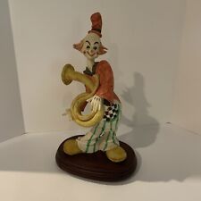 VTG Clown Statue Playing The French Horn 10” Tall  picture