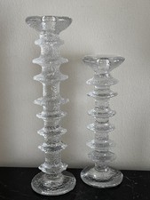 Iittala Timo Sarpaneva Signed Festivo Pair of 8-Ring and 6-Ring Candlesticks picture