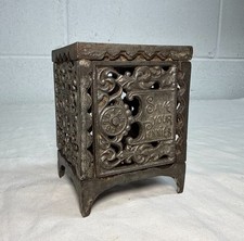 Scarce Antique Cast Iron Still Penny Bank Save Your Pennies Kenton Safe picture