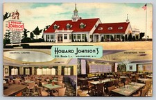 Howard Johnsons Woodbridge New Jersey Linen Postcard Multiview Dining Rooms picture