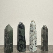 Four Piece Mixed Material Crystal Tower Set 328 Grams  picture