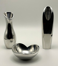 Three authentic Nambe Pieces, Known for there Timeless Design and Alloy Finish. picture