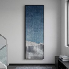 Cuspin Framed Blue Gray Landscape Abstract Wall Art 20x60 Vertical picture