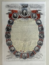 1976 Ltd Ed. reproduction of 1819 Binns copy of Declaration of Independence picture