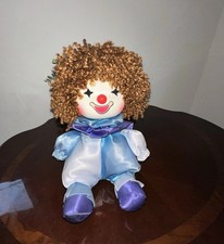 Vintage Faratak Inc Wind Up Musical Clown 1980s Yarn Hair Works Head Moves picture