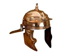 Roman Gallic 'I' Acquinicum Helmet – Authentic Bronze Trim Ancient Roman Armor. picture