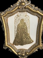 Gilt Framed Madonna and Child Devotional Wall Plaque picture