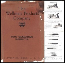 Orig. Ca. 1918 Wellman Products Catalogue of Pattern Makers' Tools- mjdtoolparts picture
