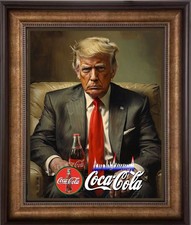 COCA COLA, Donald Trump Enjoying Coca ADVERTISEMENT  2022 ART PRINT picture