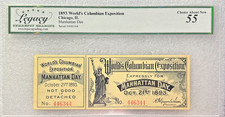 1893 World’s Colombian Exposition Chicago IL Manhattan Day w/stub Legacy 55 picture