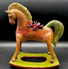 Juan Torres Capula Clay Rocking Horse Day of the Dead Folk Art Signed 2012 picture