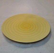 Swirl Hand Painted Collection Stoneware Yellow Pattern Dinner Plate ~10-5/8