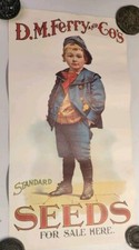 Vintage/Antigue D.M. Ferry & Co. Standard Seeds Poster. 24x 12.5 Inches picture
