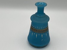 Blue Satin Decorative Vase Approximately 6.5 Inches Tall and 3.5 Inches Wide picture