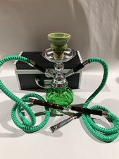 INHALE®️10 INCH 2 HOSE AVALANCHE  SMALL PUMPKIN HOOKAH IN A HARD SUITCASE(GREEN) picture