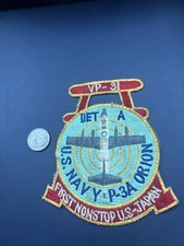 Vintage 1960s US Navy VP-31 Det A P-3A Orion Patch Nonstop US-Japan Flight Torii picture
